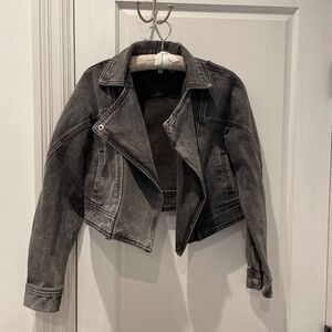 superdown // Cropped black denim jacket